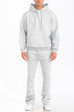 Mens Solid Fleece Flare Stacked SET