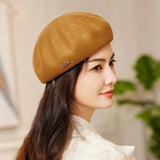 100% Wool Berets Fashion Felt Octagonal Hat