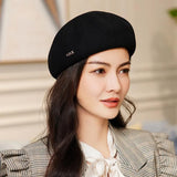 100% Wool Berets Fashion Felt Octagonal Hat