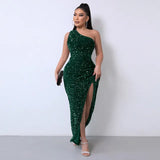 Sexy Sequin Night Party Bodycon Evening Maxi Dress