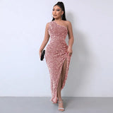 Sexy Sequin Night Party Bodycon Evening Maxi Dress