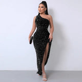 Sexy Sequin Night Party Bodycon Evening Maxi Dress