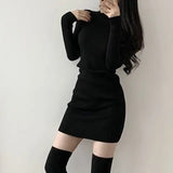 Mini Sexy Daring Turtleneck Crochet Dress