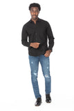 DISTRESSED RIP SLIM TAPER DENIM JEANS