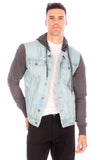 DENIM JACKET WITH HOOD   LIGHT   BLUE