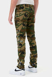 CAMO MULTI CARGO SLIM STRAIGHT PANTS