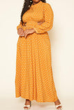 Plus Size Polka Dot Flare Maxi Dress