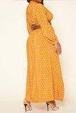 Plus Size Polka Dot Flare Maxi Dress