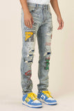 All Over Doodling Slim Fit Denim pants