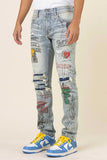 All Over Doodling Slim Fit Denim pants