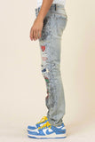 All Over Doodling Slim Fit Denim pants