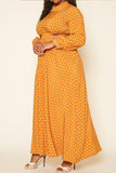 Plus Size Polka Dot Flare Maxi Dress