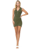 Womens V neck Sleeveless Midlength Dress