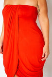 Plus Size Draped Tube Mini Dress