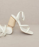 Strappy Raffia Heel Sandal