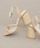 Strappy Raffia Heel Sandal