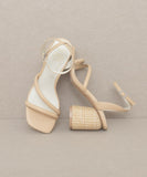 Strappy Raffia Heel Sandal