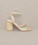 Strappy Raffia Heel Sandal