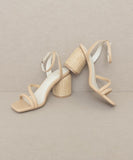 Strappy Raffia Heel Sandal