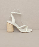 Strappy Raffia Heel Sandal