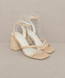 Strappy Raffia Heel Sandal