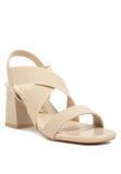 Elastic Straps Block Heel Sandals