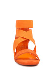 Elastic Strappy Block Heel Sandals