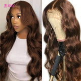 Chocolate Brown Straight Lace Front Wig Colored Human Hair Wigs For Black Women Body Wave Lace Closure Wig Brown Deep Wave Wigs