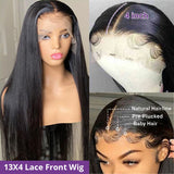 360 Full Lace Frontal Wig 30 Inch Brazilian Bone Straight 13x4 Transparent HD Lace Front Human Hair Wigs For Women Pre Plucked