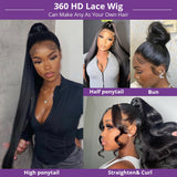 360 Full Lace Frontal Wig 30 Inch Brazilian Bone Straight 13x4 Transparent HD Lace Front Human Hair Wigs For Women Pre Plucked